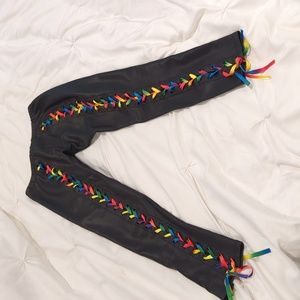 Rainbow black pants